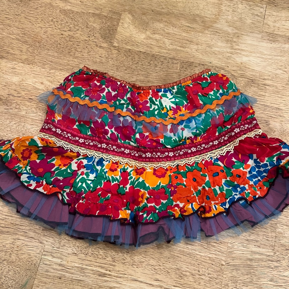 Hannah Banana floral tule skirt bright, size 6